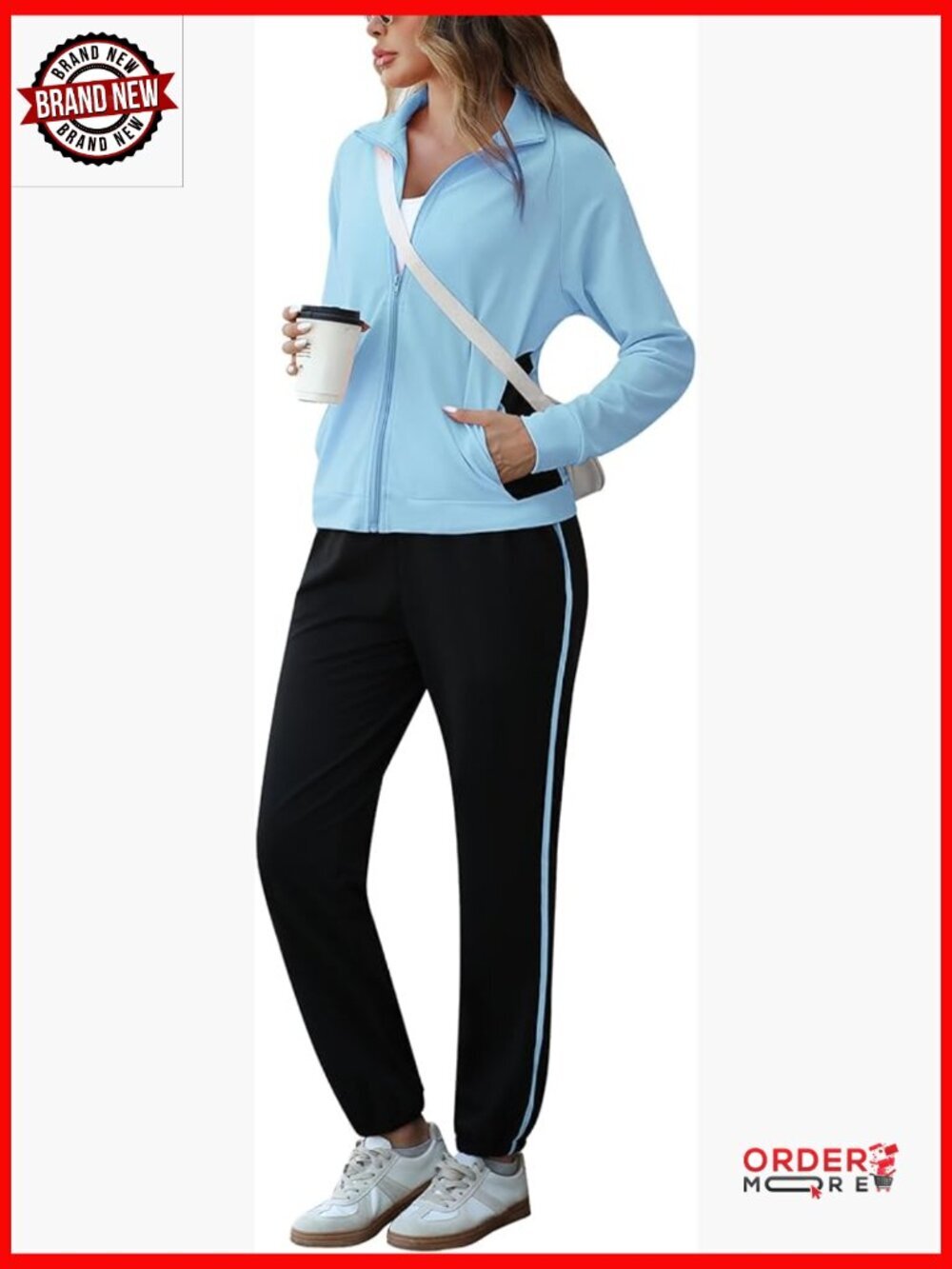 Women's 2 Piece Tracksuit Zip Up Jogging Suit Set Long Sleeve Lounge Wear